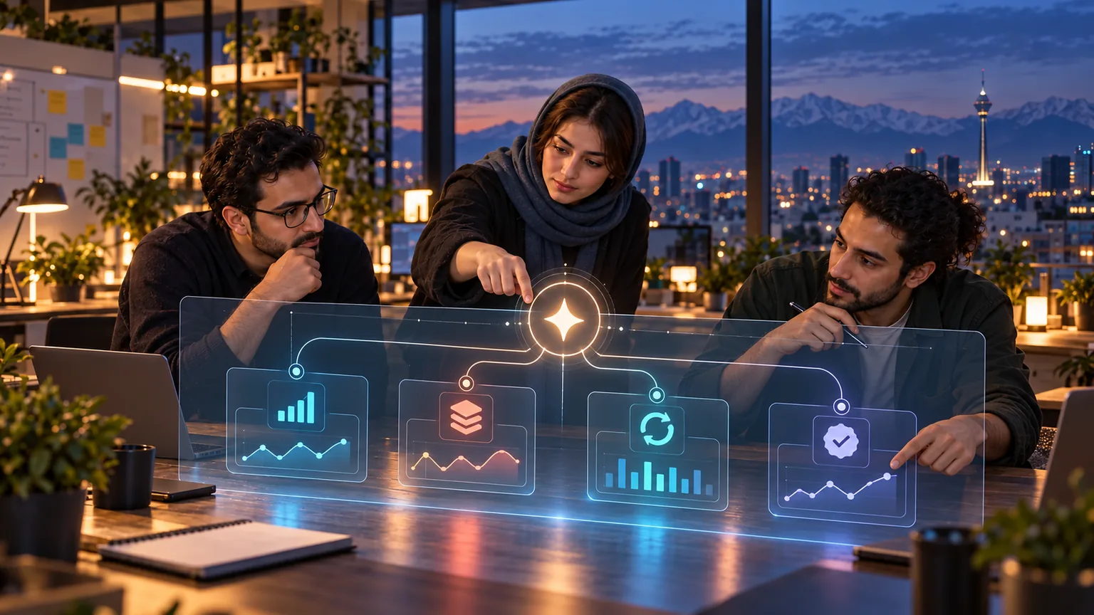 تیم محصول در حال طراحی North Star Metric و اتصال آن به ورودیهای قابلاندازهگیری